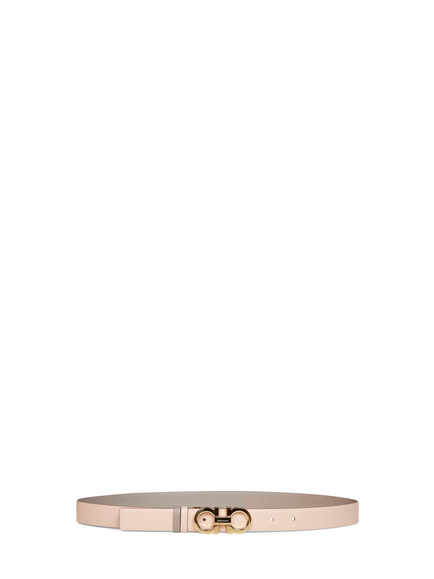 Two-tone leather reversible Gancini belt