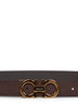 Dark brown suede Gancini belt