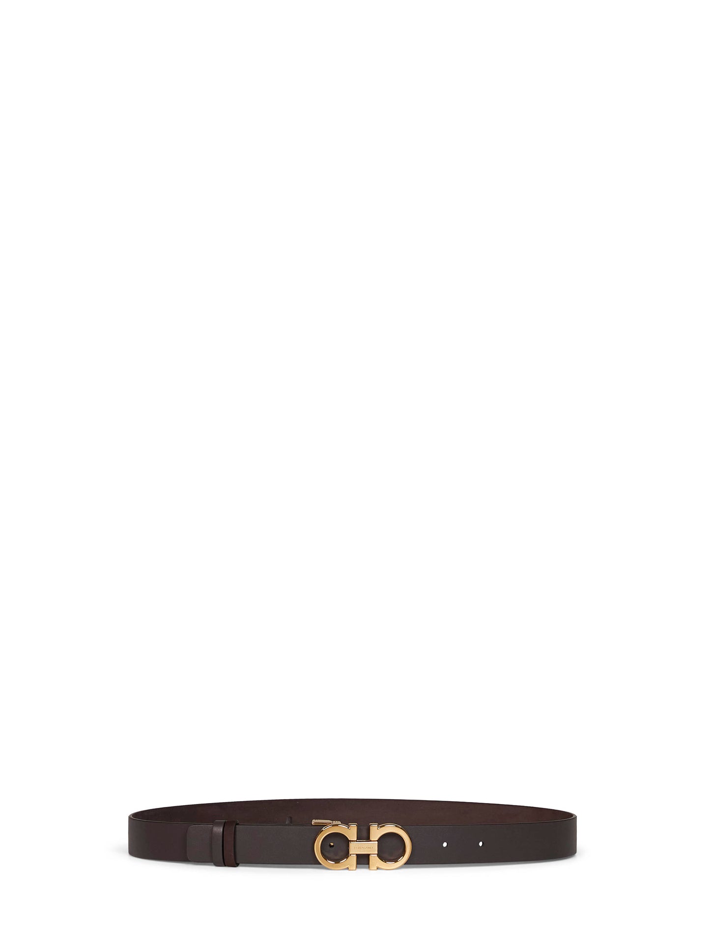 Dark brown suede Gancini belt