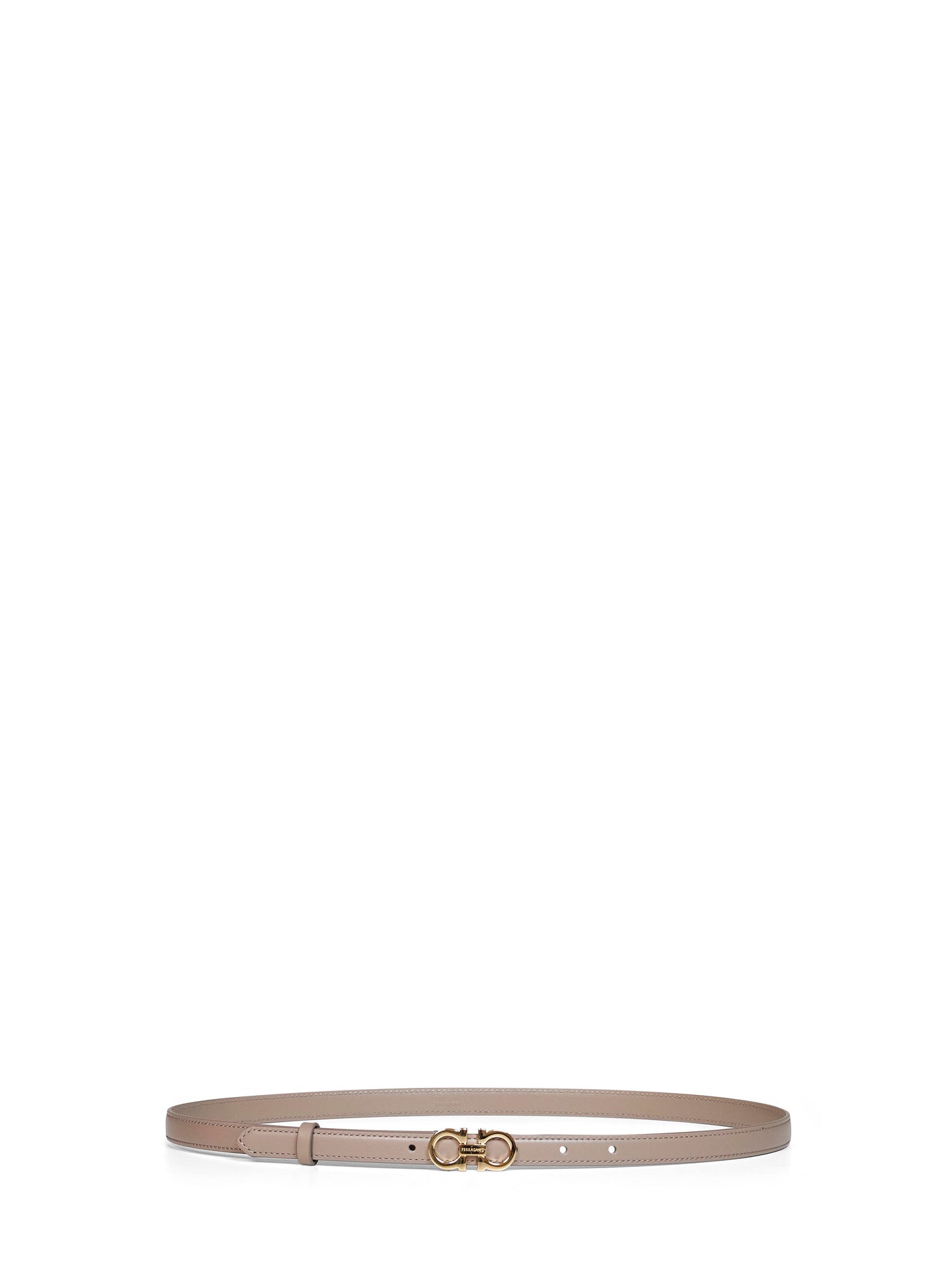 Warm taupe calf leather Gancini belt