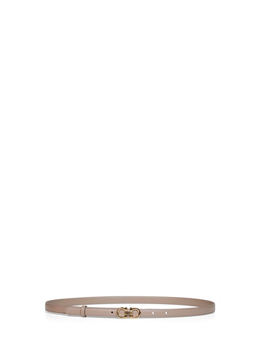 Warm taupe calf leather Gancini belt
