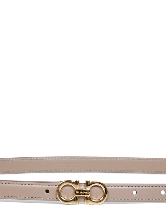 Warm taupe calf leather Gancini belt