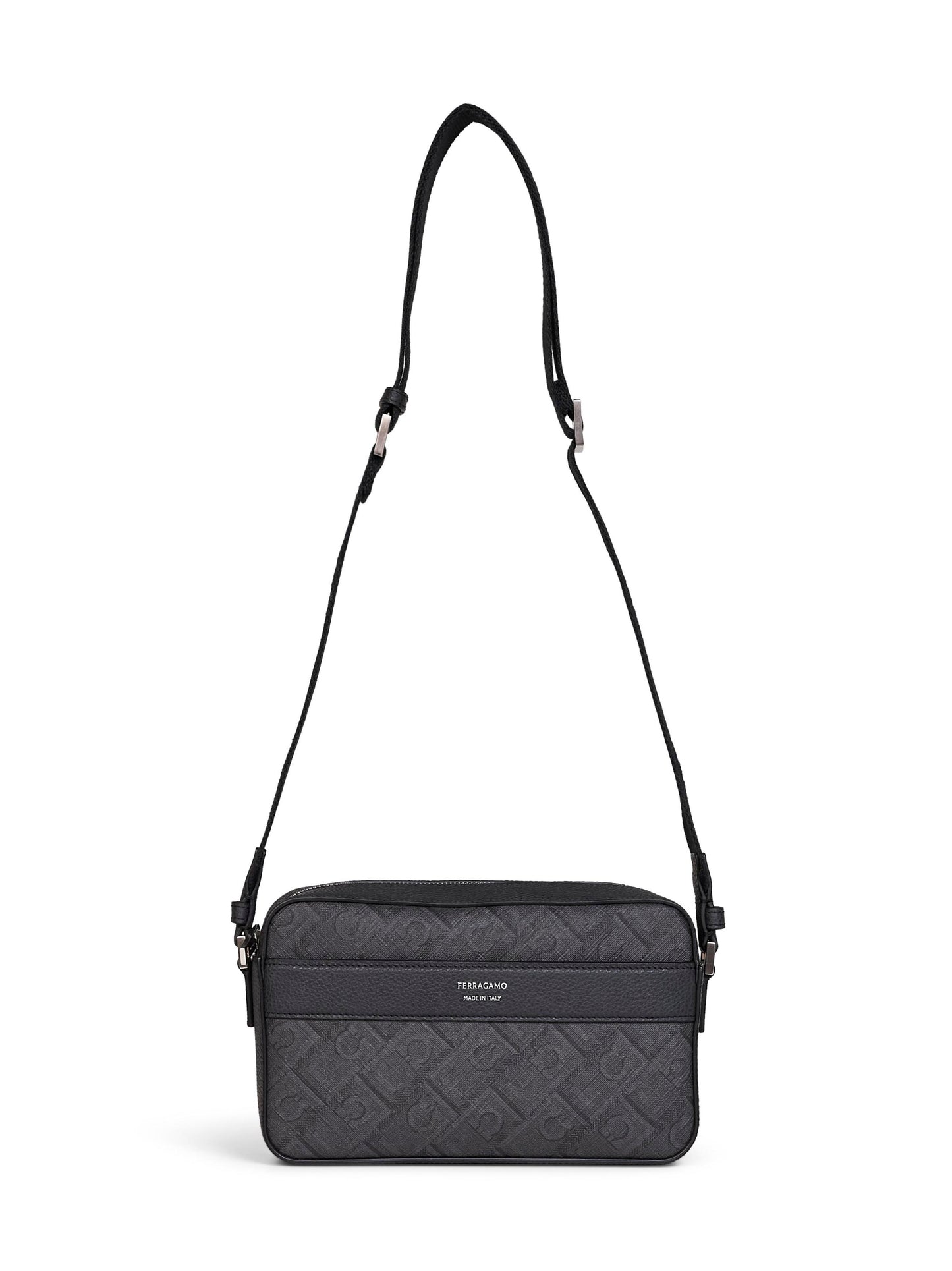Black and grey Ferragamo Monogram crossbody bag