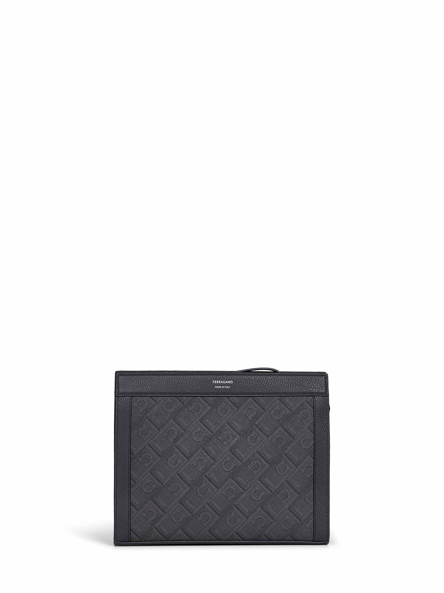 Pouch Ferragamo Monogram nero e grigio