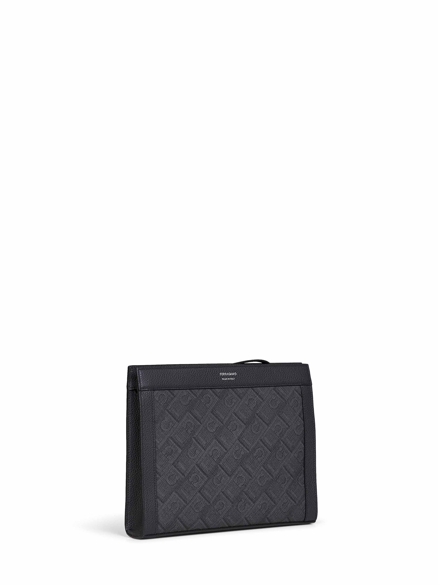 Pouch Ferragamo Monogram nero e grigio