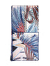 Ivory and blue Fiori e Farfalle-print silk scarf