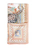 Foulard in seta stampa Felini avorio e arancione