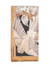 Foulard in seta stampa Parrots beige e nero