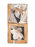 Foulard in seta stampa Parrots beige e nero