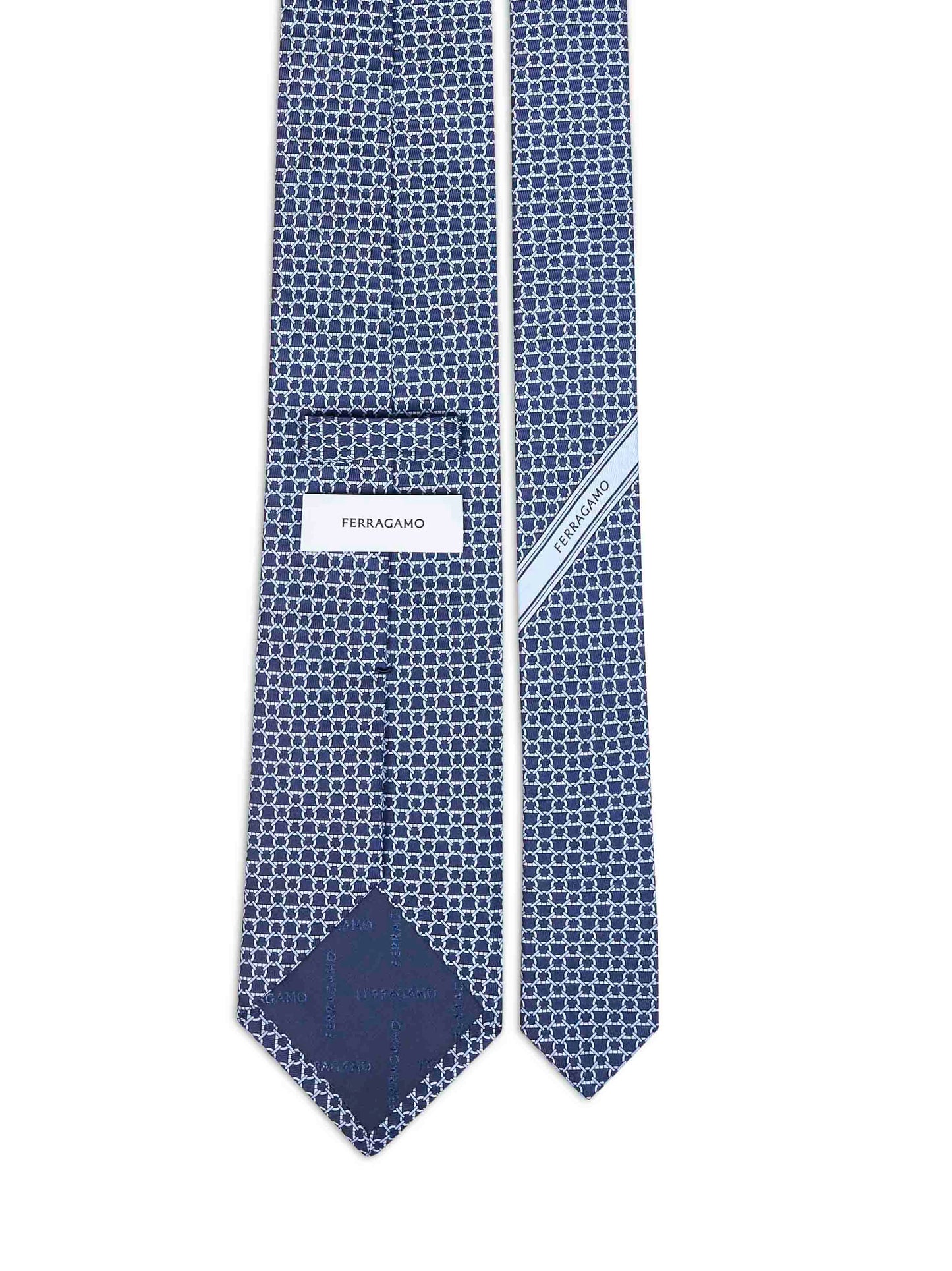 Dark blue Gancini silk twill Carato tie