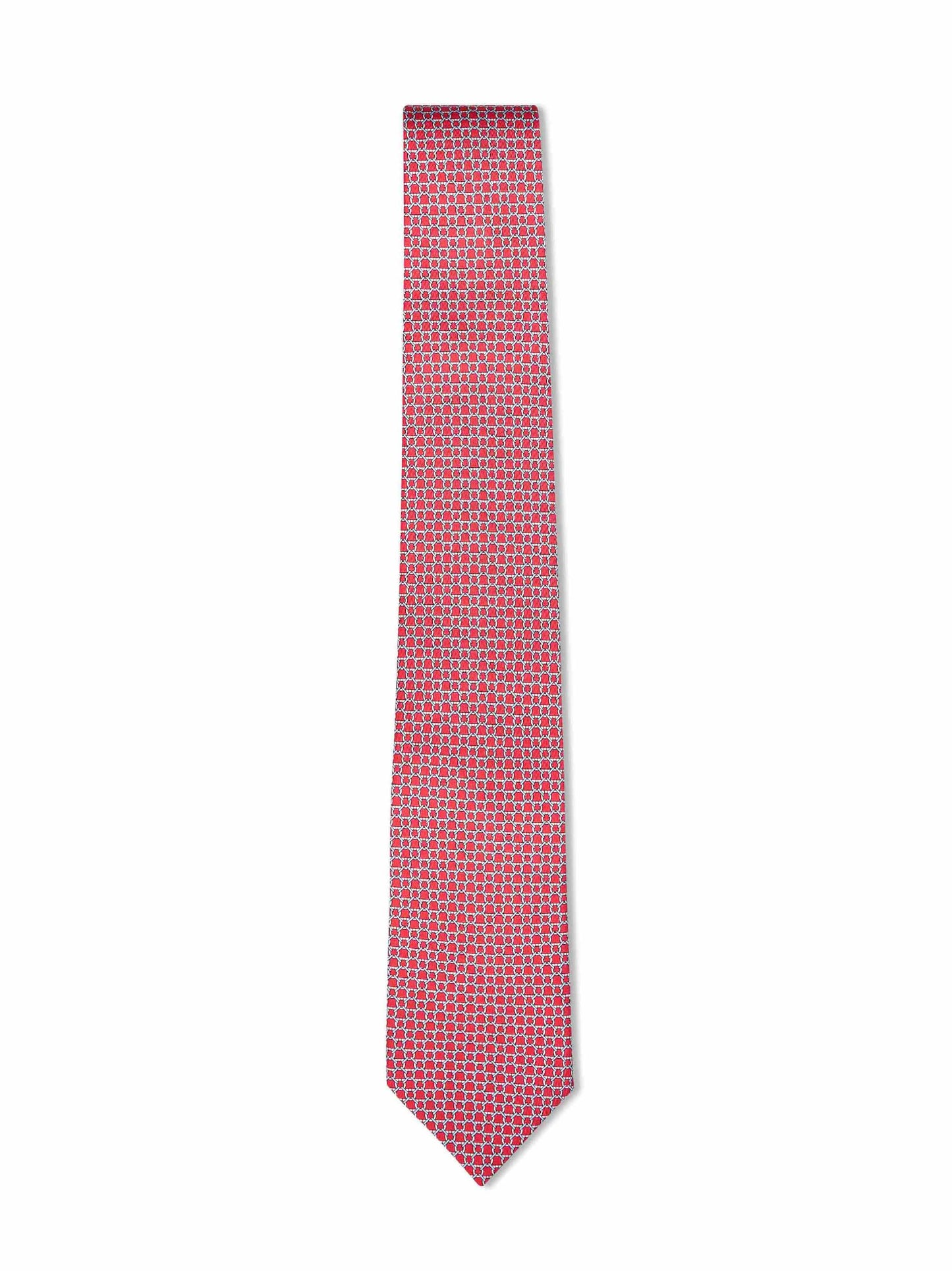 Cravatta Carato in twill di seta Gancini rosso