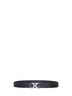Black leather reversible Gancini belt