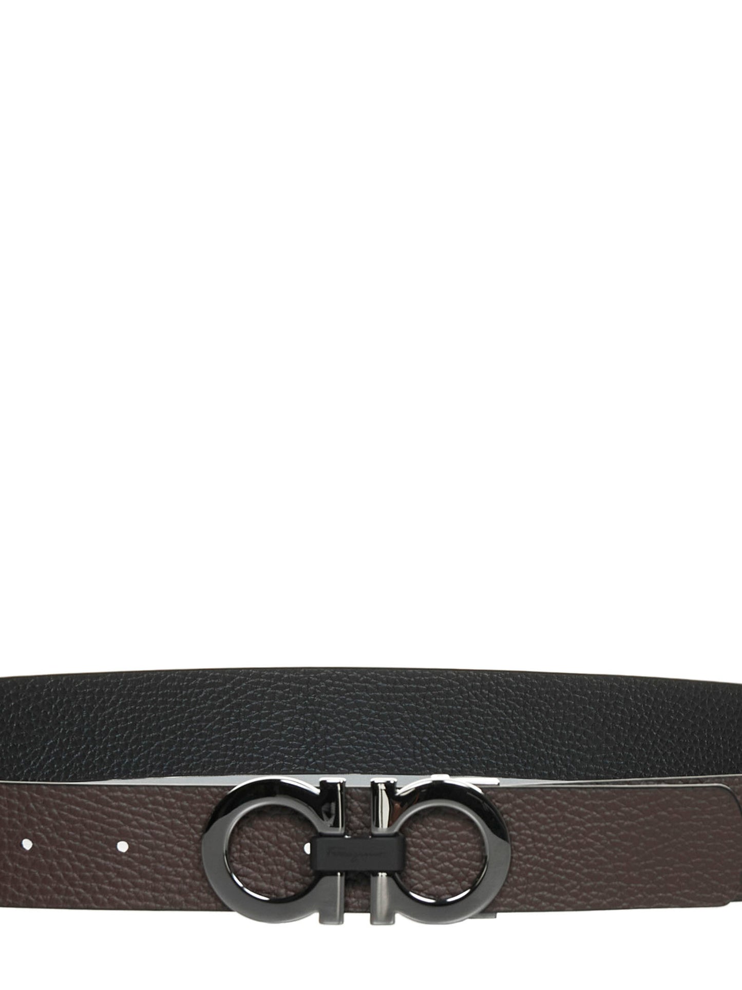 Cintura Gancini reversibile in pelle
