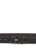 Black leather reversible Gancini belt