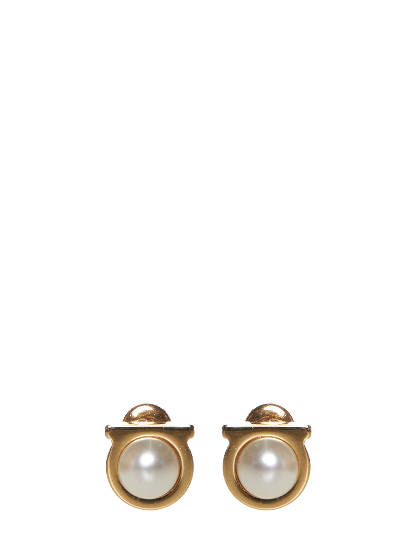 Orecchini Gancini con perla Ferragamo