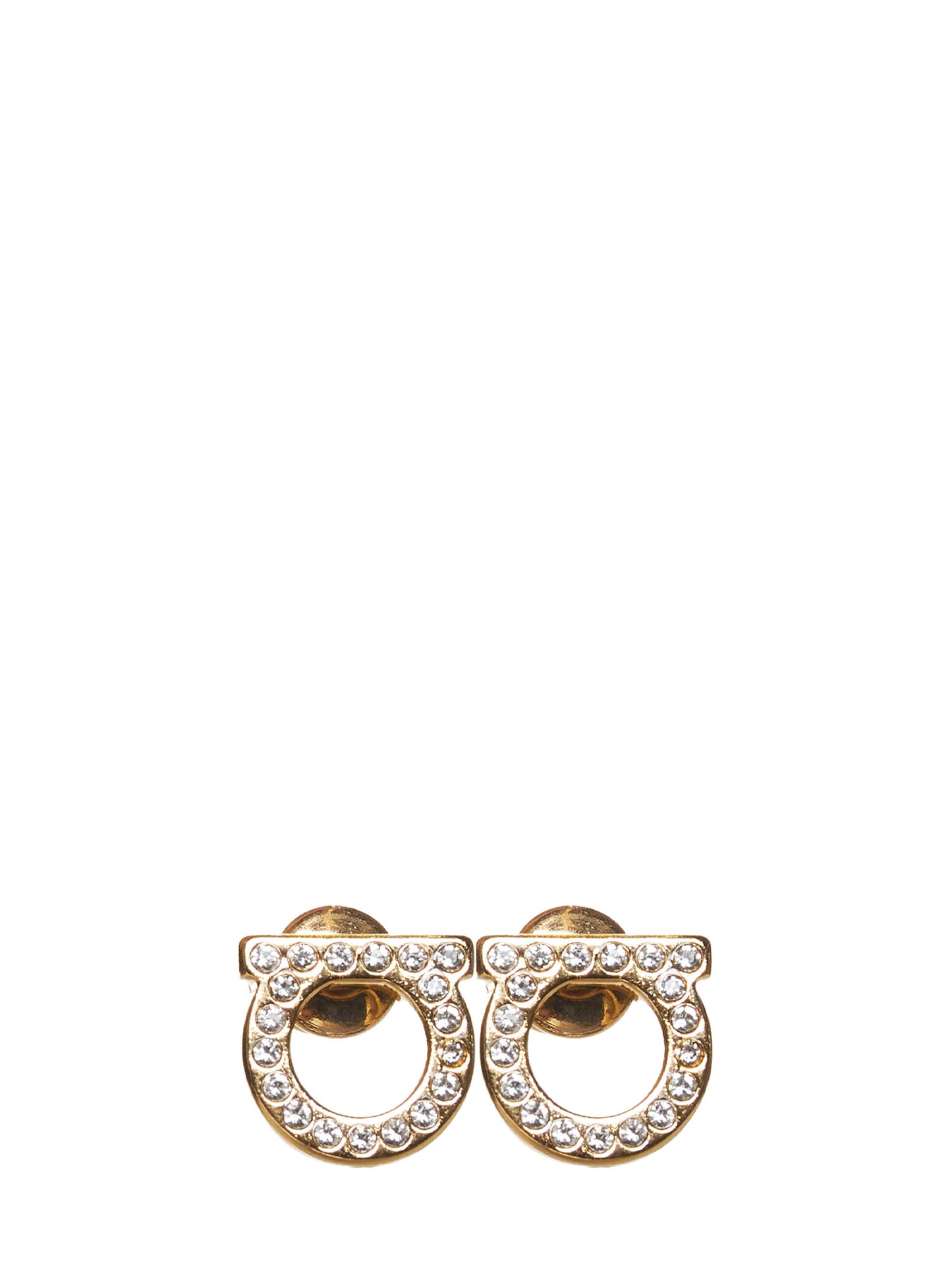 Orecchini Gancini con strass Ferragamo
