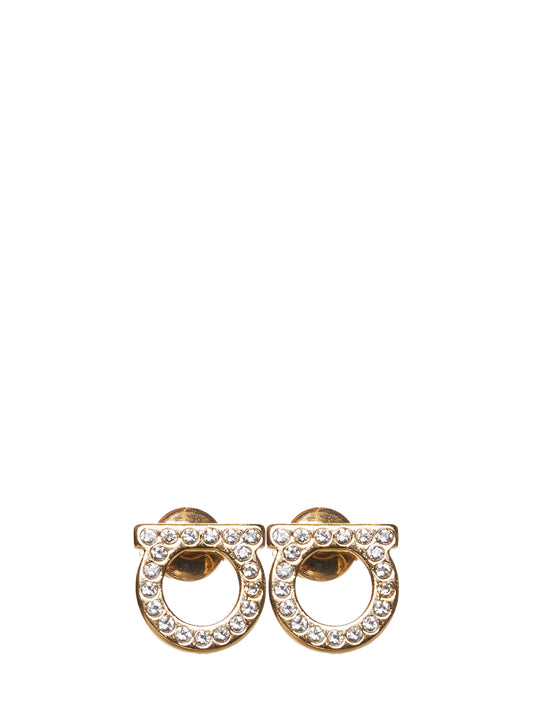Orecchini Gancini con strass Ferragamo
