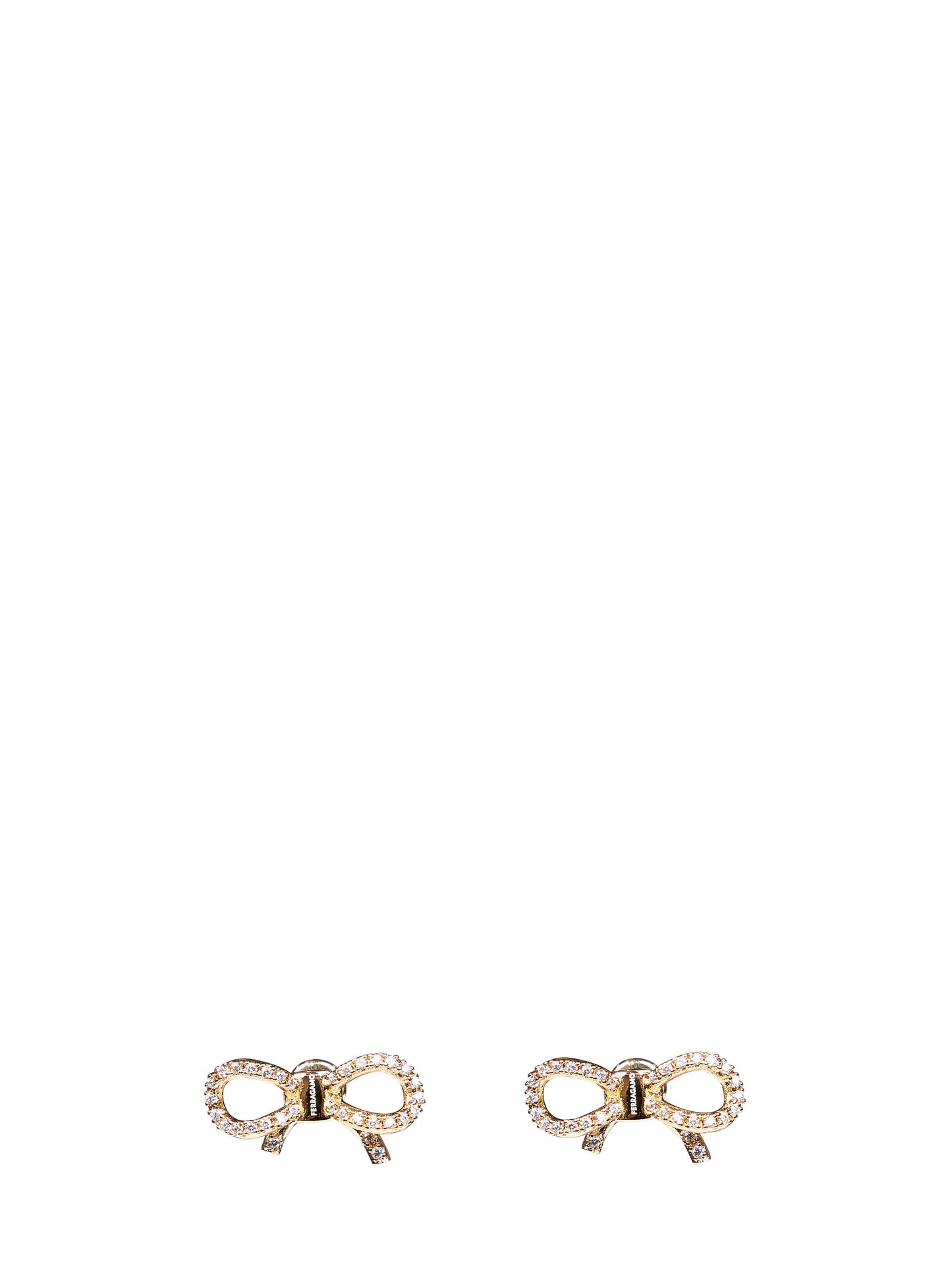 Gold crystal-embellished Vara bow earrings