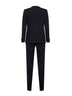 Dark navy virgin wool crepe tuxedo suit