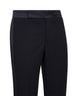 Dark navy virgin wool crepe tuxedo suit