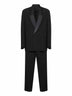 Black virgin wool crepe double-breasted tuxedo suit