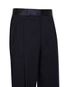 Dark navy wool crepe tuxedo suit