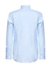 Light blue stretch cotton blend slim-fit shirt