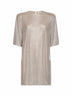 Silver crystal-embellished tulle T-shirt mini dress