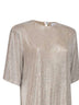 Silver crystal-embellished tulle T-shirt mini dress