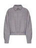 Light grey textured fabric bomber jacket