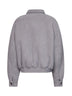Light grey textured fabric bomber jacket