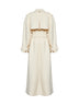 Milk bouclé long double-breasted belted trench coat