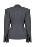 Dark grey virgin wool canvas fitted-waist blazer