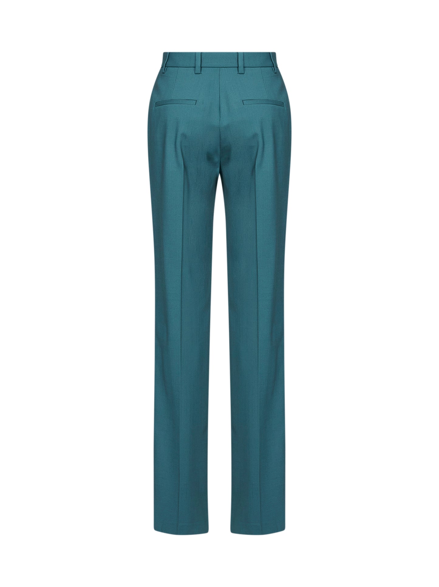 Pantaloni sartoriali a gamba dritta in lana vergine petrolio