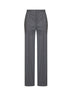 Dark grey virgin wool straight-leg tailored trousers
