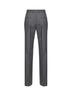 Dark grey virgin wool straight-leg tailored trousers