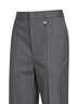 Dark grey virgin wool straight-leg tailored trousers