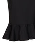 Black virgin wool midi skirt with ruffle