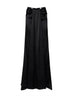 Black satin maxi skirt with jeweled detail