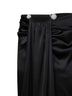 Black satin maxi skirt with jeweled detail