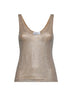 Canotta in tulle con cristalli argento