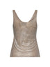 Canotta in tulle con cristalli argento