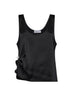 Black satin draped top