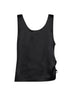 Black satin draped top