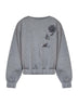 Dark grey stretch jersey sweatshirt with organza rose
