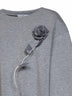 Dark grey stretch jersey sweatshirt with organza rose