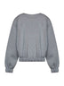 Dark grey stretch jersey sweatshirt with organza rose