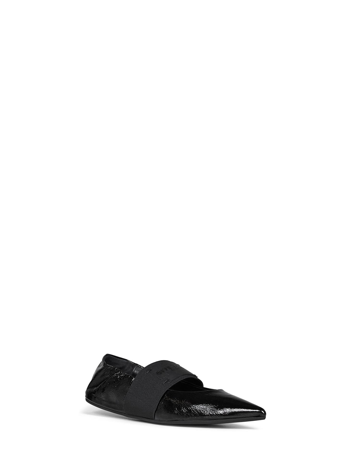 Black Naplack leather Crush ballet flats