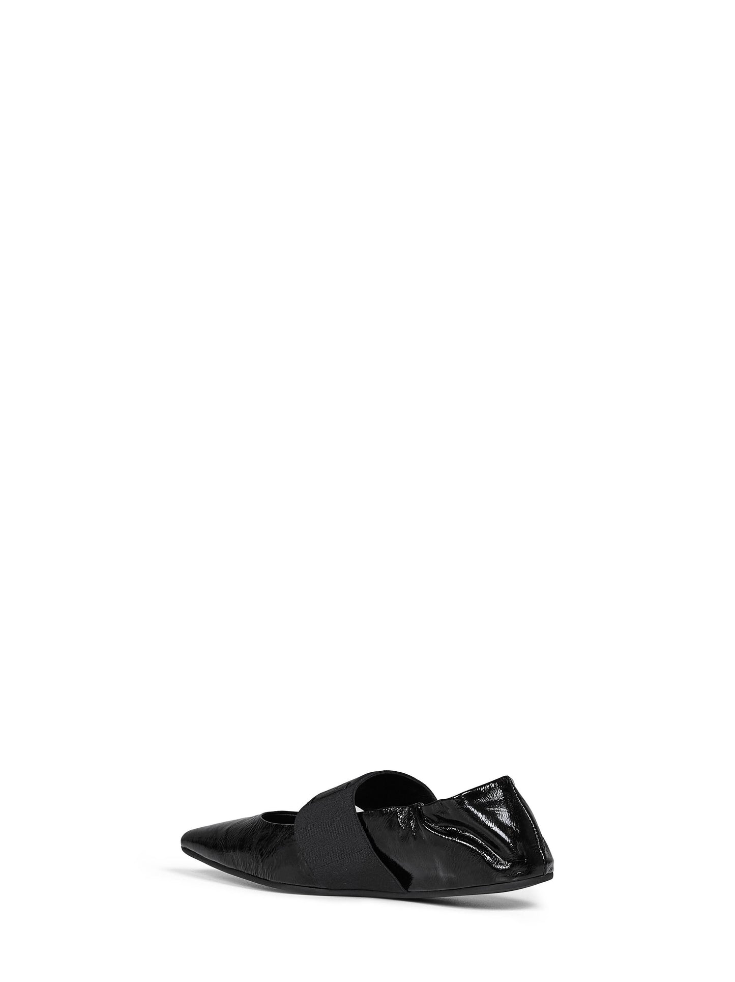 Black Naplack leather Crush ballet flats
