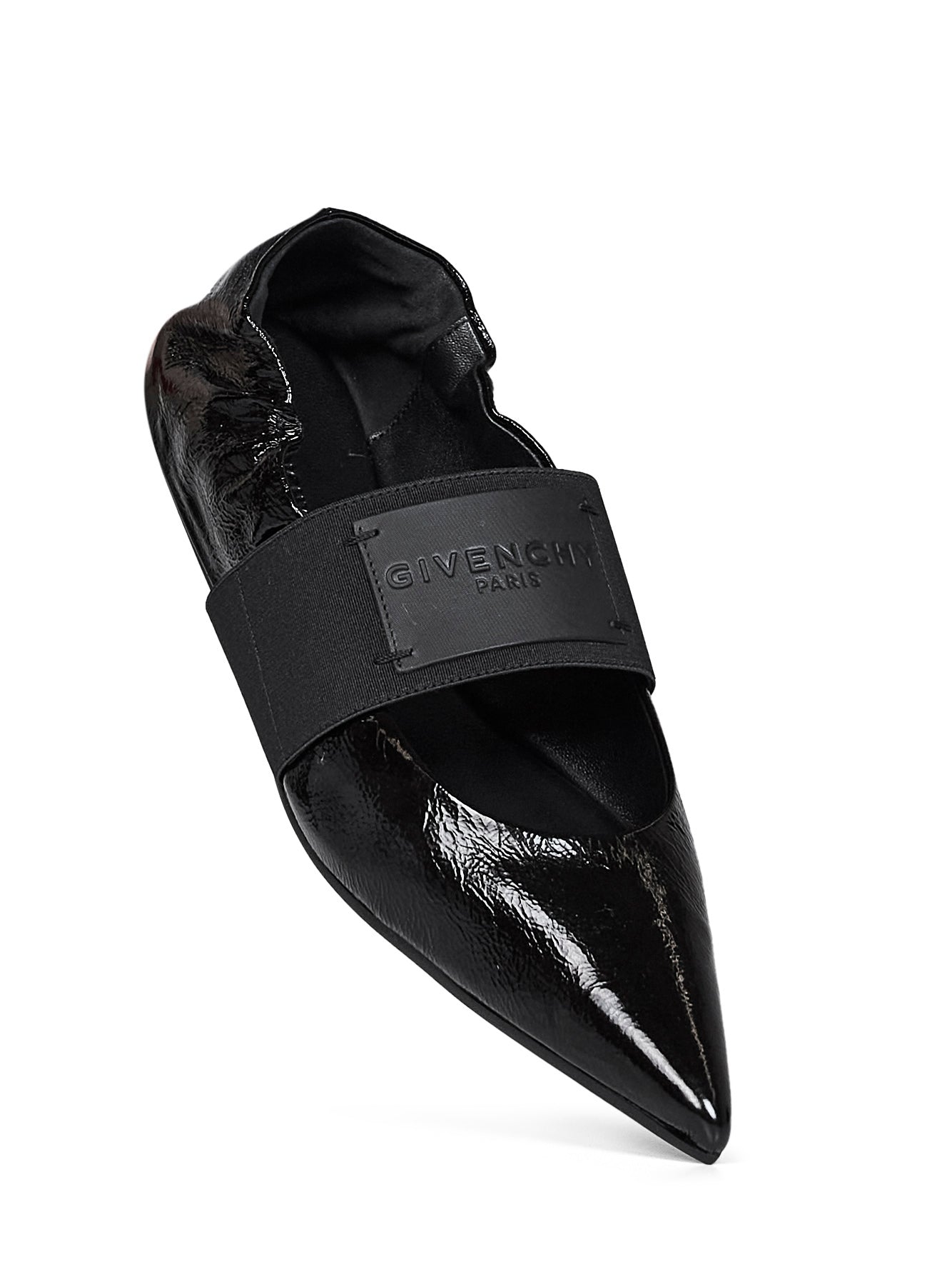 Black Naplack leather Crush ballet flats